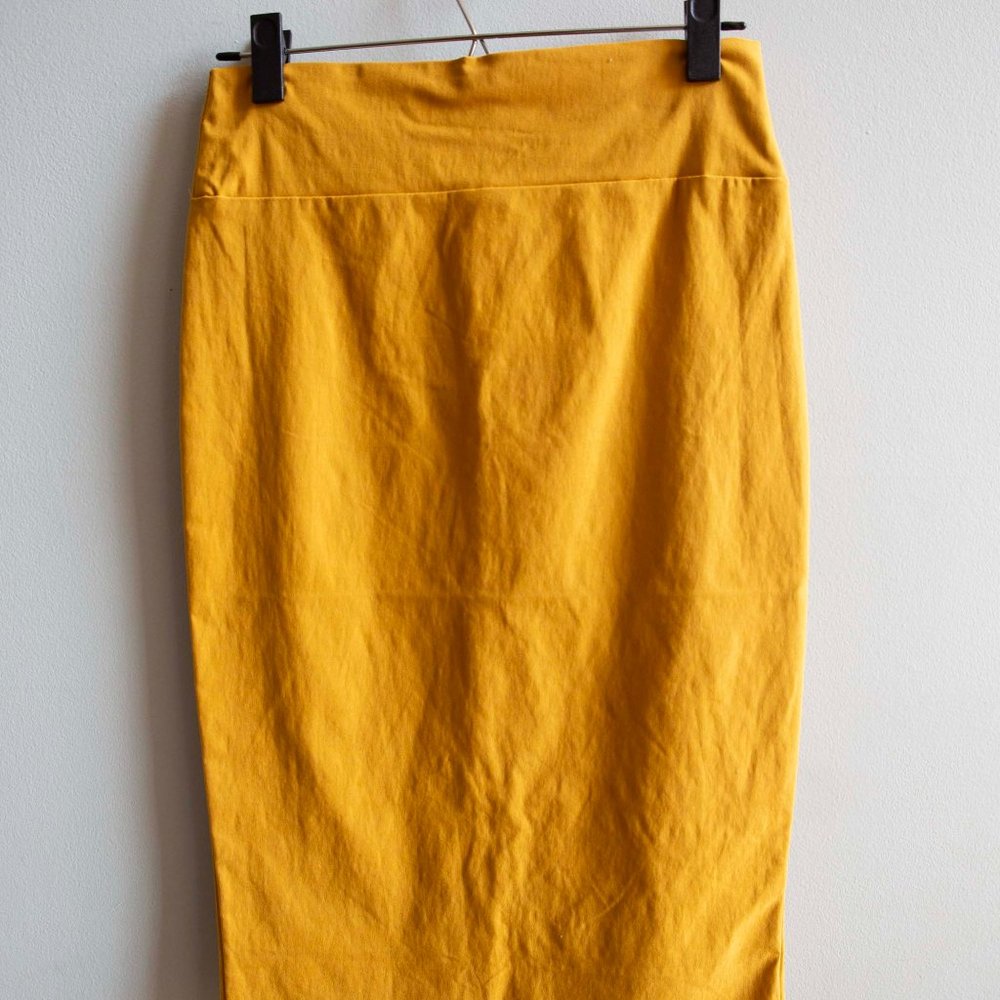 ABN Mustard Goldenrod Yellow Stretch Pencil Skirt Size small
